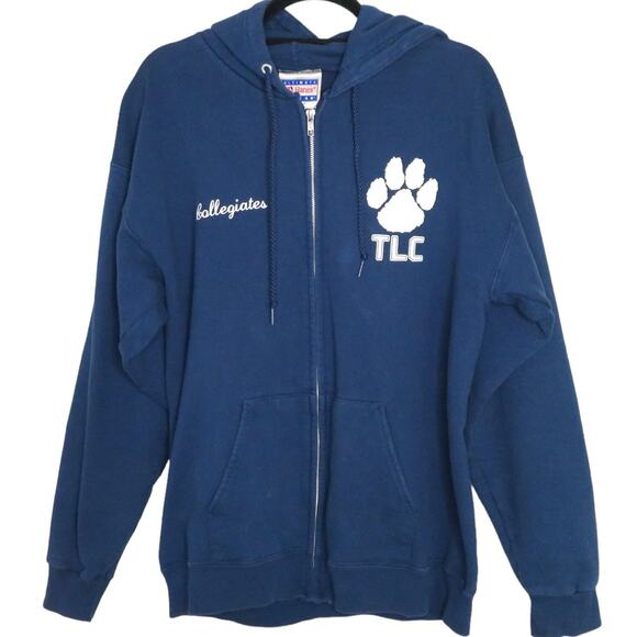 Hanes Hoodie Open Front Full Zip Sweatshirt Navy Blue M - Picture 1 of 8